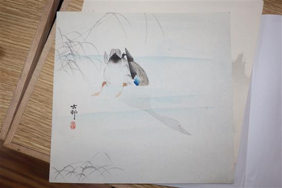 Two Ohara Koson woodblock prints, and another of a bird by Roy Seiket